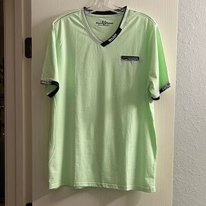 Mint Green V-Neck Men's Shirt by Black Crown